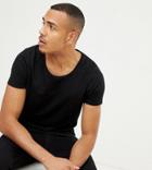 Asos Design Tall T-shirt With Scoop Neck In Black - Black