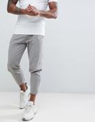 Asos Slim Crop Retro Track Joggers In Gray With Zip Pockets - Gray
