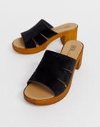 Asos Design Trick Heeled Mule Sandals In Black - Black