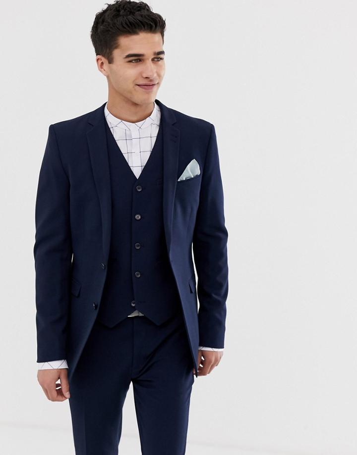 Asos Design Super Skinny Fit Suit Jacket In Navy