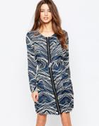 Y.a.s Tide Zip Through Dress - Black Aop