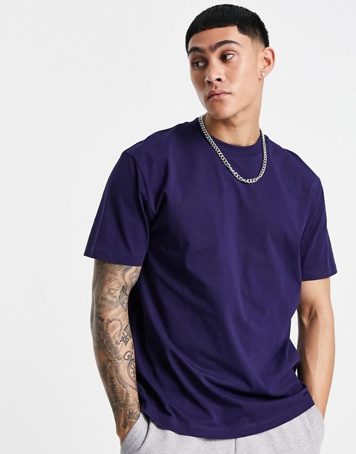 Asos Design Relaxed Fit T-shirt In Navy