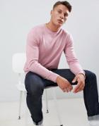 Burton Menswear Crew Neck Sweater In Pink - Pink