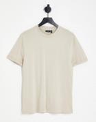 Asos Design T-shirt With Roll Sleeves In Washed Light Gray