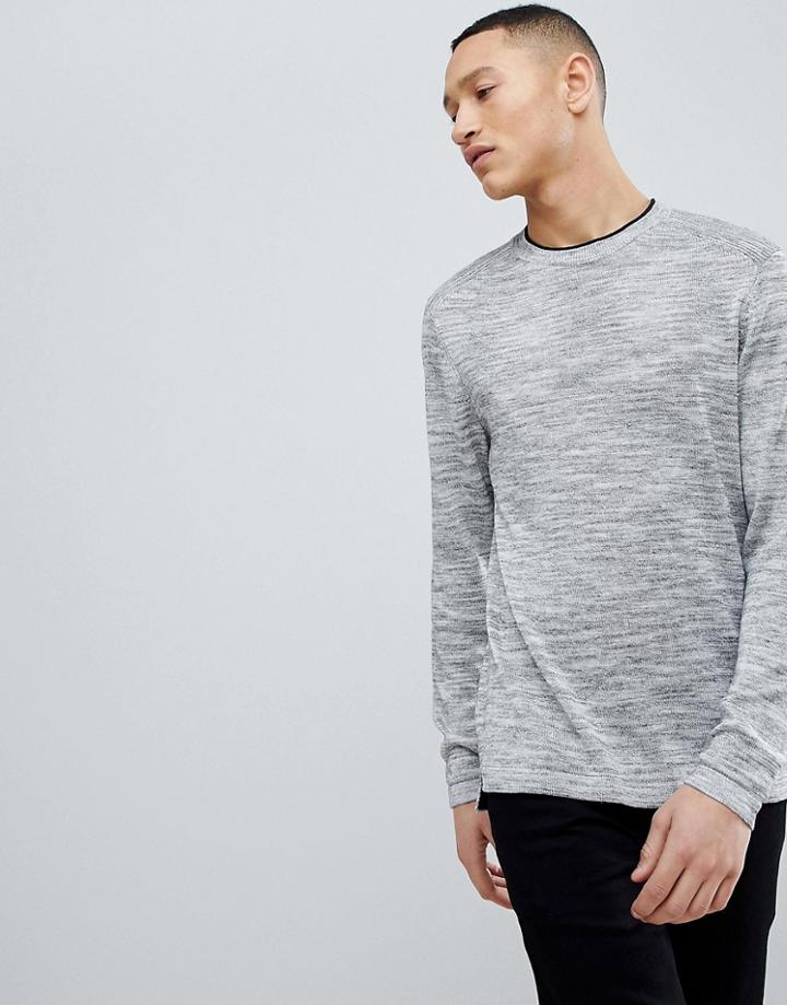 Ted Baker Linen Blend Knit Sweater In Gray - Green