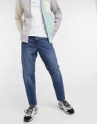Asos Design Classic Rigid Jeans In Vintage Dark Wash Blue-blues