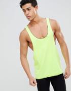 Asos Design Extreme Racer Back Tank With Contrast Stitch - Yellow