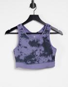 New Look Active Tie Dye Crop Top In Blue-blues