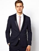 Asos Slim Fit Tuxedo Suit Jacket - Blue