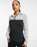Protest Samke 1/4 Zip Top In White-black