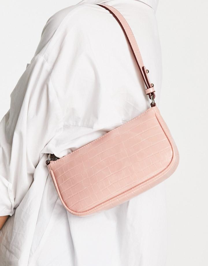 Becks Ndergaard Moc Croc Shoulder Bag In Pink