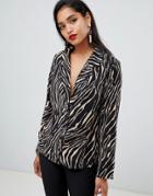 Y.a.s Zebra Print Pyjama Style Shirt - Multi