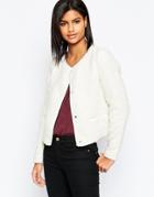 Vero Moda 3/4 Sleeve Button Front Jacket - White