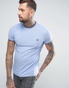 Fred Perry Tipped Pique T-shirt In Blue - Blue