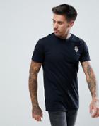 Boohooman T-shirt With Eternity Rose Embroidery In Black - Black
