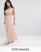 New Look Petite Ruffle Cross Back Detail Maxi Dress - Pink