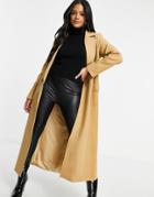 Never Fully Dressed Tailored Maxi Jacket In Camel-neutral