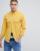 Abercrombie & Fitch Chamois Cotton Shirt Regular Fit In Yellow - Yellow
