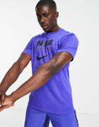 Nike Training 6/1 Graphic T-shirt In Blue-blues