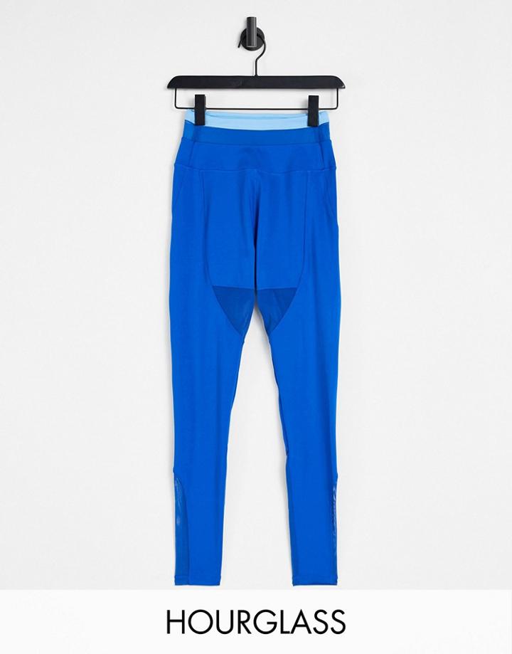 Asos 4505 Hourglass Mesh Panel Detail Legging-blues