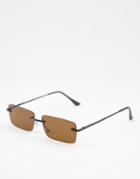 Aj Morgan Flex Rectangular Sunglasses In Black