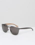 Boss By Hugo Boss Square Sunglasses With Double Brow - Silver