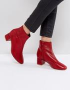 Office Aphid Leather Ankle Boots - Red