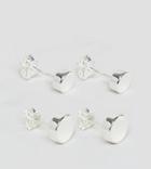 Asos Sterling Silver Plug Earring 2 Pack In Mixed Sizing - Silver