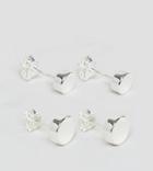 Asos Sterling Silver Plug Earring 2 Pack In Mixed Sizing - Silver