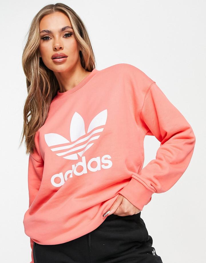 Adidas Originals Adicolor Sweatshirt In Pink-orange