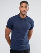 Another Influence Zip Polo Shirt - Navy