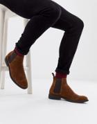 Office Mannage Chelsea Boots In Brown Suede