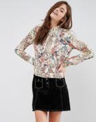 Brave Soul Floral Blouse - Cream