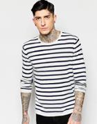 Minimum Sweater With Breton Stripe - 002 Ivory Mel