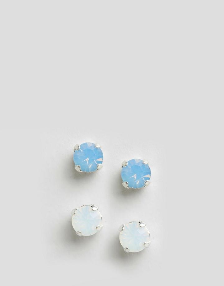 Krystal Swarovski Crystal Stud Earrings Two Pair Set - White