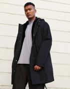 Asos Design Parka Jacket In Black With Detachable Faux Fur Liner