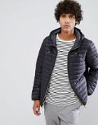 Clean Cut Copenhagen Quilted Zip Through Down Harrington Jacket - Black