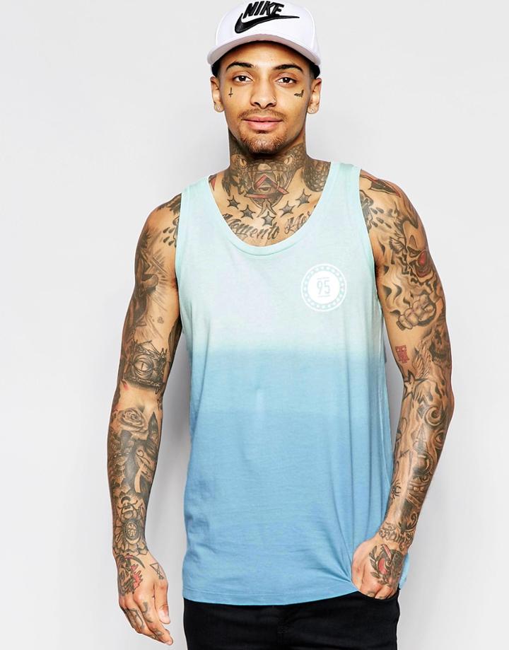 Asos Relaxed Tank With Front And Back Print - Green
