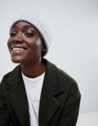 Selected Femme Knitted Rib Hat - Gray