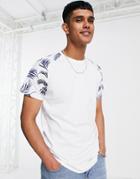 Jack & Jones Originals Floral Raglan T-shirt In White