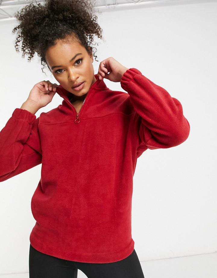 Asos 4505 Quarter Zip Fleece-red