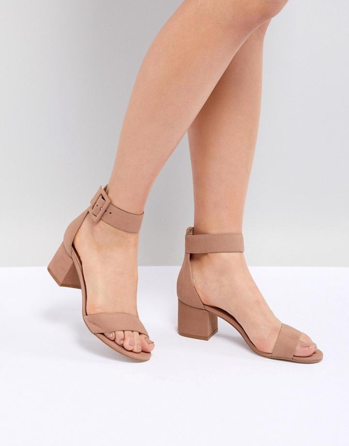 Steve Madden Indigo Buckle Strap Suede Block Heeled Sandals - Beige