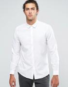 Asos White Shirt In Texture Dobby In Regular Fit - White