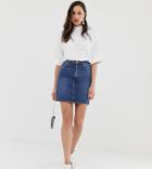 Asos Design Tall Denim Original Mini Skirt-blue