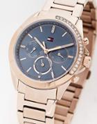 Tommy Hilfiger Womens Blue Dial Bracelet Watch In Gold 1782386