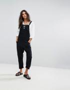 One Teaspoon Overalls With Rips - Black