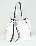 Faith Tie Detail Tote Bag - White