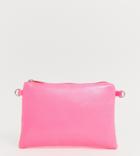 My Accessories London Neon Pink Pouch Crossbody Bag - Pink