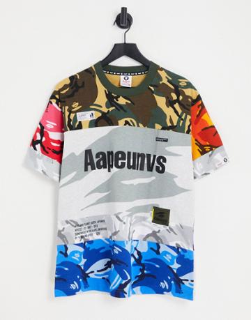 Aape By A Bathing Ape Multi Camo T-shirt In Multi