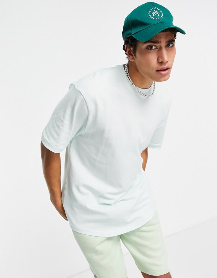 River Island Regular Fit Pique T-shirt In Light Green